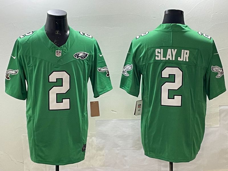 Men Philadelphia Eagles #2 Slay jr Green three generations 2025 Nike Vapor Limited NFL Jersey style 4->philadelphia eagles->NFL Jersey